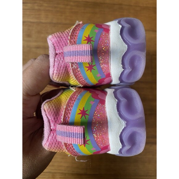 Care Bears Girls Shoes Purple Pink Toddler Light Up Sneakers 90s Y2K 8 EUC - Picture 5 of 7